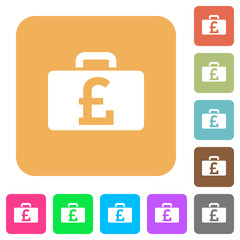 Pound bag rounded square flat icons