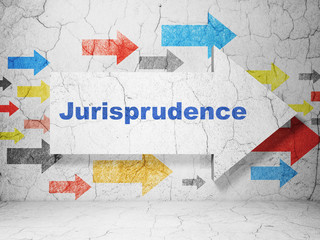 Law concept: arrow with Jurisprudence on grunge wall background