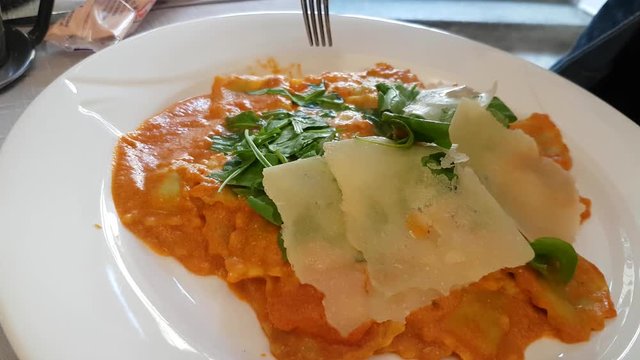 Delicious Italian Ravioli In The Restaurant