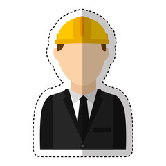 engineer construction worker avatar vector illustration design