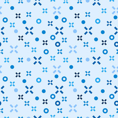 Fototapeta na wymiar Seamless abstract pattern. Geometric background with crosses and circles. Vector illustration. 