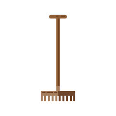 Simple vector icon of rakes on white background.
