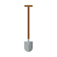 Garden tool shovel. Simple vector icon on white background.
