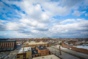Fototapeta na wymiar View of Harbor East, in Baltimore, Maryland.