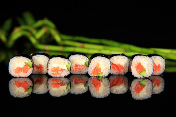 Sushi and Rolls. Japanese cuisine.