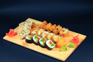 Sushi and Rolls set. Japanese cuisine.