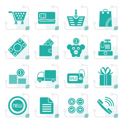 Stylized Online shop icons - vector icon set