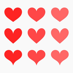 Red hearts icons