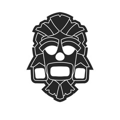 ancient tribal mask in black and white style