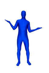 Mysterious blue man in costume