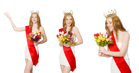 Beauty contest winner isolated on the white