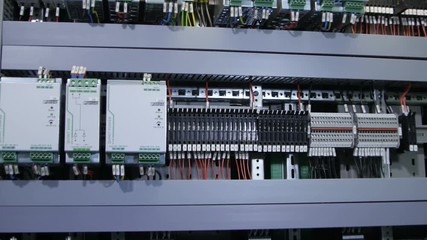 Automatic Control Panel Cabinet with Buttons Wires Blocks