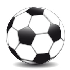 beautiful classic soccer ball on a white background lies on the field     