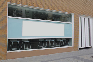 Office with blank showcase