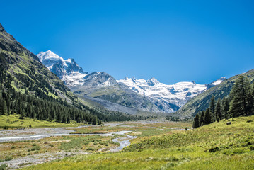 Fototapeta na wymiar Val Roseg, Schweizer Alpen