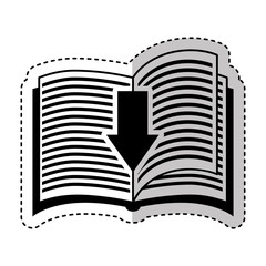 electronic book with arrow download vector illustration design