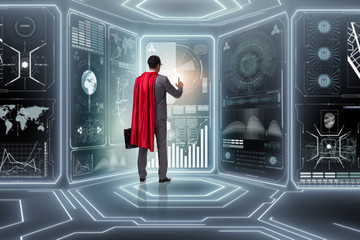 Superhero in data management concept