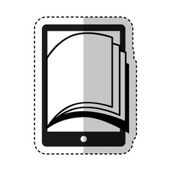 electronic book in tablet icon vector illustration design