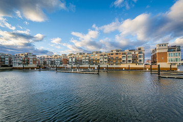 Obraz premium Waterfront residences at the Inner Harbor, in Baltimore, Maryland,