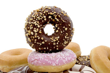 donuts isolated in background white