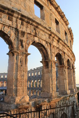 roman arena in pula Croatia on a sunny summer day