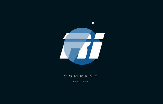 ri r i  blue white circle big font alphabet company letter logo