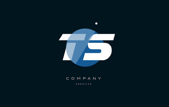 ts t s  blue white circle big font alphabet company letter logo