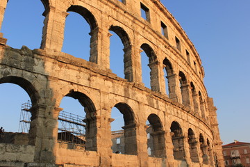 Obraz premium roman arena in pula Croatia on a sunny summer day