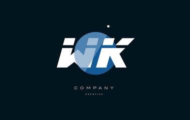 wk w k  blue white circle big font alphabet company letter logo