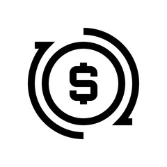 dollar mini line, icon