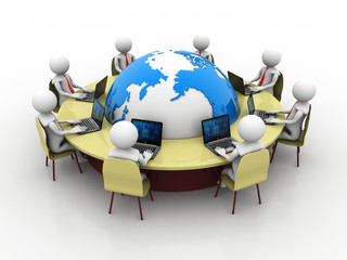 Concept image representing Business network, networking, connection, social networks, communications. 3d render