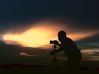 Shooting a backlit silhouette of visualization.