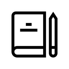 Book and pen mini line, icon