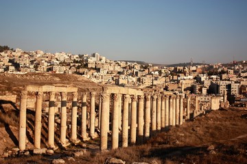 View to Ruins of ancient city Jerash in Jordan, Middle East