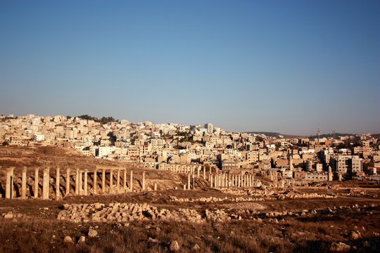 View to Ruins of ancient city Jerash in Jordan, Middle East