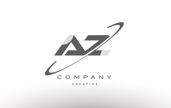 az a z  swoosh grey alphabet letter logo