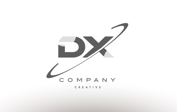 dx d x  swoosh grey alphabet letter logo