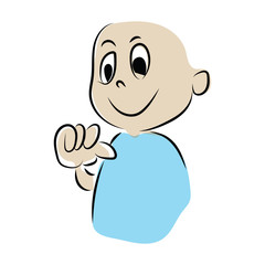 graphic design editable for your design, hand drawn “it is me” icon isolated on white background. Vector Illustration.