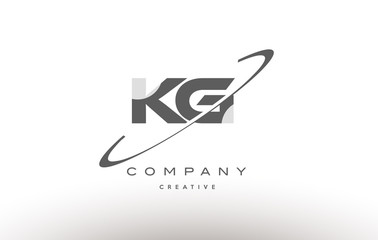 kg k g  swoosh grey alphabet letter logo - obrazy, fototapety, plakaty