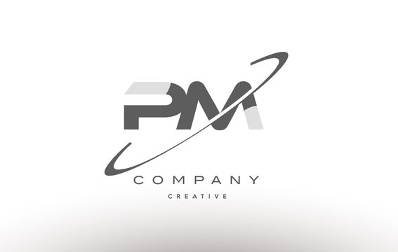 pm p l  swoosh grey alphabet letter logo
