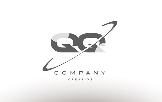 qq q q  swoosh grey alphabet letter logo
