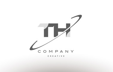 th t h  swoosh grey alphabet letter logo © dragomirescu