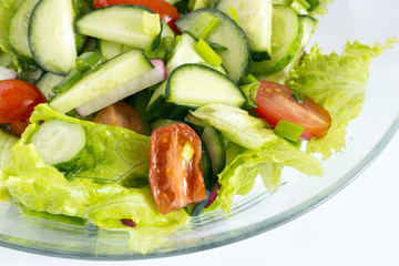 Homemade Vegetable salat on white background