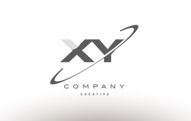 xy x y  swoosh grey alphabet letter logo