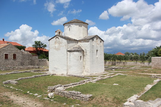 an old church in croatia pag nin on a summer day 