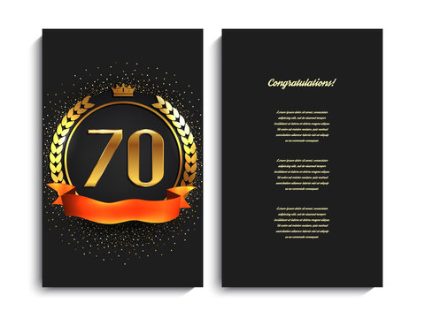 70th anniversary decorated greeting/invitation card template.