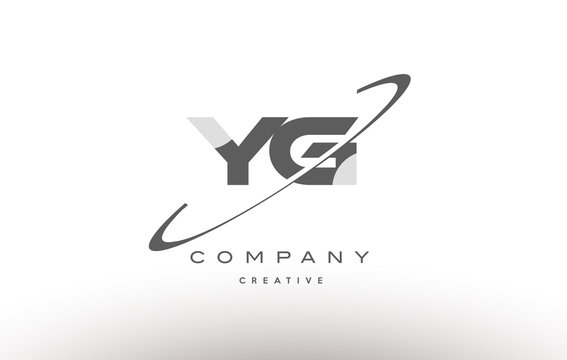 yg y g  swoosh grey alphabet letter logo
