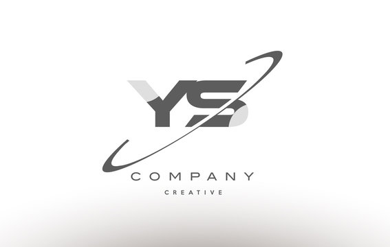 ys y s  swoosh grey alphabet letter logo