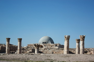 Umayyad Palace on the Citadel Hill in Amman in Jordan, Middle East