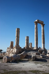 Citadel hill in Amman, Temple of Hercules, Jordan Middle East